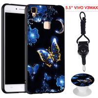 มาใหม่ล่าสุดสำหรับ5.5 VIVO V3 Maxโทรศัพท์เคสสำหรับVIVOซิลิคอนนุ่มกรณีที่มีรูปแบบเดียวกันถุงลมนิรภัยขาตั้งโทรศัพท์และเชือก