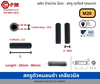 สกรูตัวหนอนดำ เกลียวมิล M20  [HEWXAGON SOCKET SCREWS]