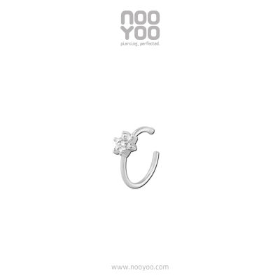 NooYoo จิวจมูกสำหรับผิวแพ้ง่าย FLOWER with Crystal Nose Ring Surgical Steel