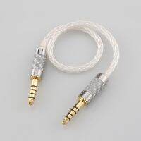 【DT】99% 8 Cores Pure Silver Audio Cable 4.4mm Balanced Male to Audio Adapter 10cm  hot