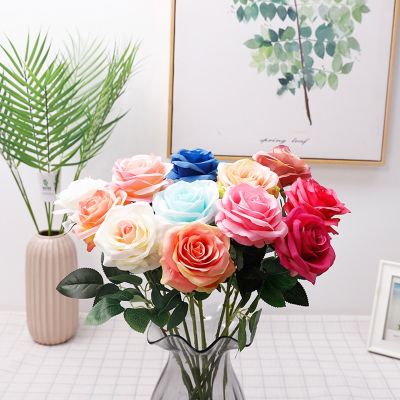 【cw】 1Pcs HighRealRoses Artificial Flowers BouquetWedding Bouquet Bridal HomeDecoration 【hot】