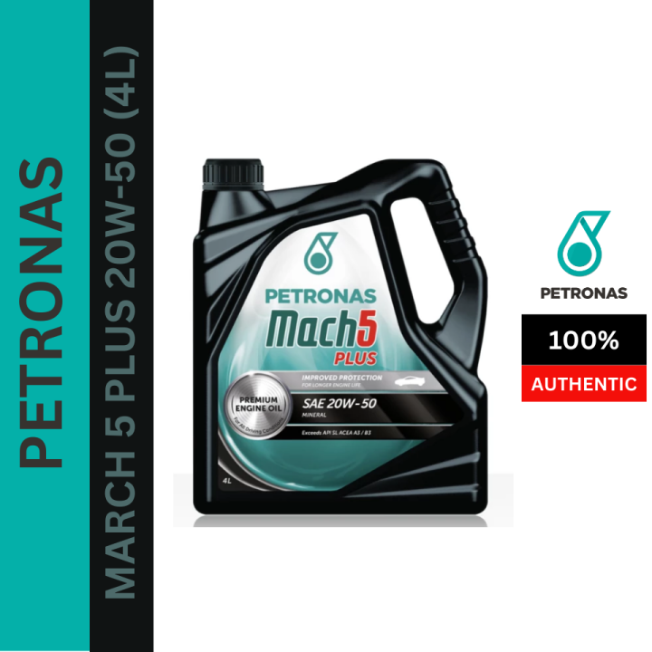 PETRONAS MACH 5 PLUS 20W-50 MINERAL API SJ (4L) | Lazada