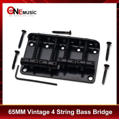 10 Sets Vintage 4 String Bass Bridge Length-65mm Bass Fixed Bridge Saddle Top Load Black Chrome Color