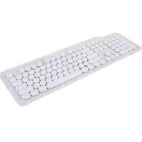 E-yooso retro typewriter style round translucent backlight 10487 key cap, with key stick, suitable for mechanical game keyboard