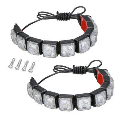 2Pcs 9LED แถบไฟ Bendable ยืดสำหรับนำทางเรือยอชท์ Pontoon Marine Bow เรือ IP67กันน้ำสีเขียว/สีแดง