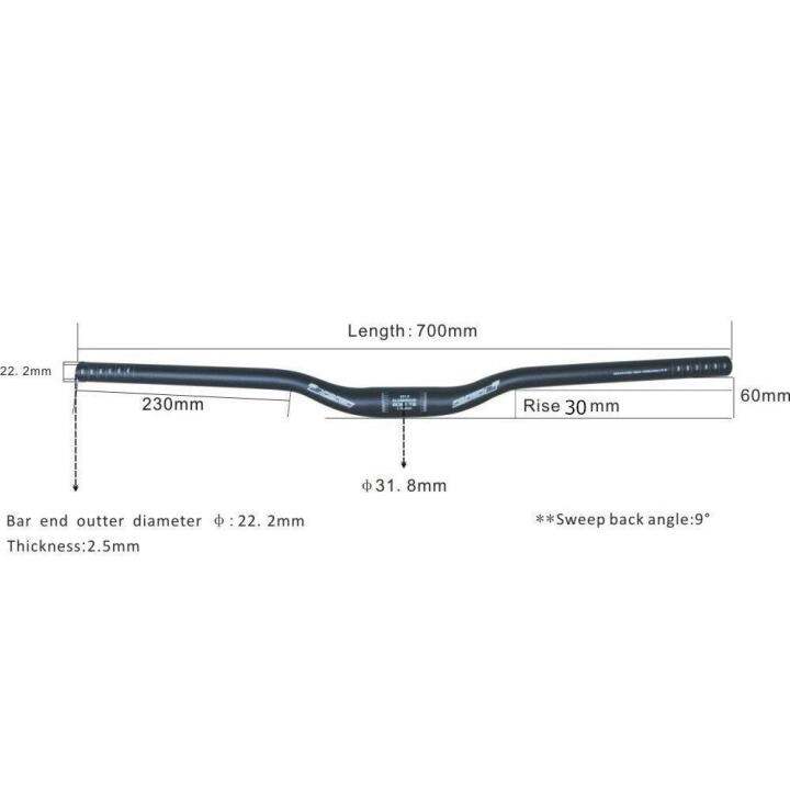 fmfxtr-จักรยาน-handlebar-อลูมิเนียมอัลลอยด์ราวจับ-mtb-700มม-31-8มม-ตัวปรับจักรยานขึ้นบาร์จับจักรยานอะไหล่