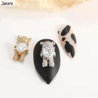 JETANS คริสตัลเสน่ห์การออกแบบเล็บ Zircons DIY การตกแต่งศิลปะเล็บเครื่องประดับเล็บ3D Rhinestones หมีเต้นหัวใจ