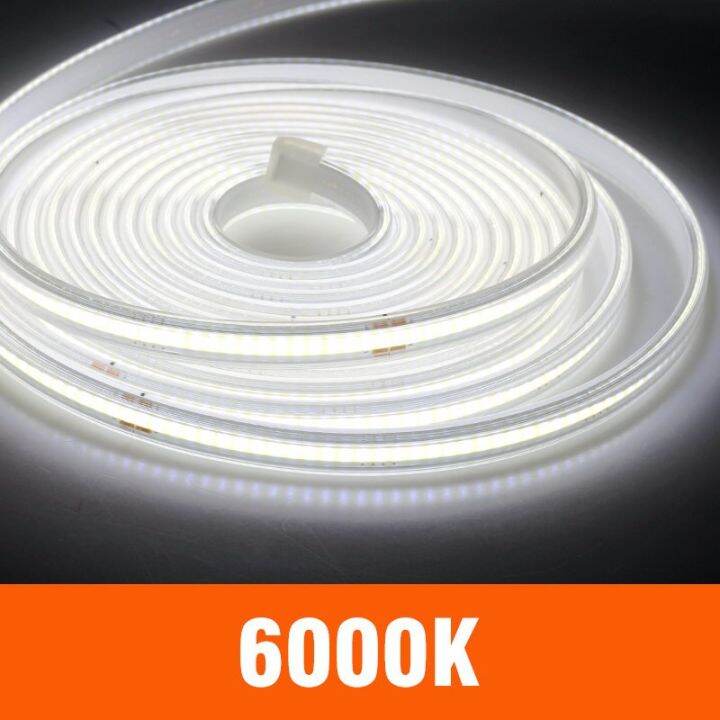 220v-led-strip-super-bright-cob-led-light-high-safety-288leds-m-flexible-cob-light-bar-outdoor-waterproof-led-strip-light-plug-power-points-switche