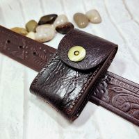 ♘ Genuine Leather Car Key Case on Belt Pack Car Key Holder Waist Bag Keys Wallet Pouch Organizer Sheath Men 1652C