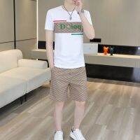 【July hot】 suit mens T-shirt short-sleeved 2023 new casual temperament large size set