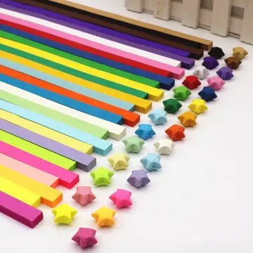 540 Sheets Rainbow Origami Star Paper Strips with Glass Wishing