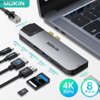 MOKiN ฮับ USB Type C ไปยัง HDMI ด็อกต่อขยายฮับ3.0 100W PD อะแดปเตอร์ USB-C สายฟ้า3สำหรับพีซี Macbook Pro อุปกรณ์เสริมแล็ปท็อป Meimiao