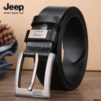 ผู้ชายวัยกลางคน JEEP ผู้ชายอินเทรนด์หัวเข็มขัดหนังลำลองสไตล์เกาหลีเข็มขัดหนังวัวเข็มขัดกางเกงแมทช์ลุคง่าย