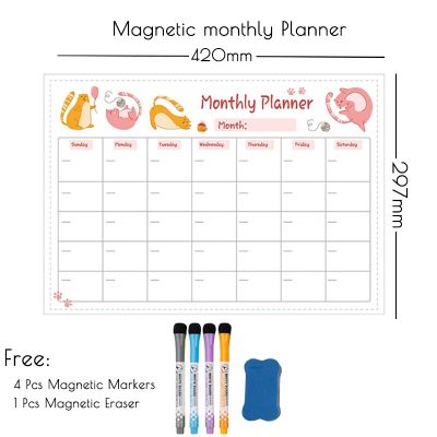 Magnetic Whiteboard Weekly Monthly Planner Calendar Sadhu Board for Note Fridge Stickers Erasable Dry Erase Blackboard for Wall