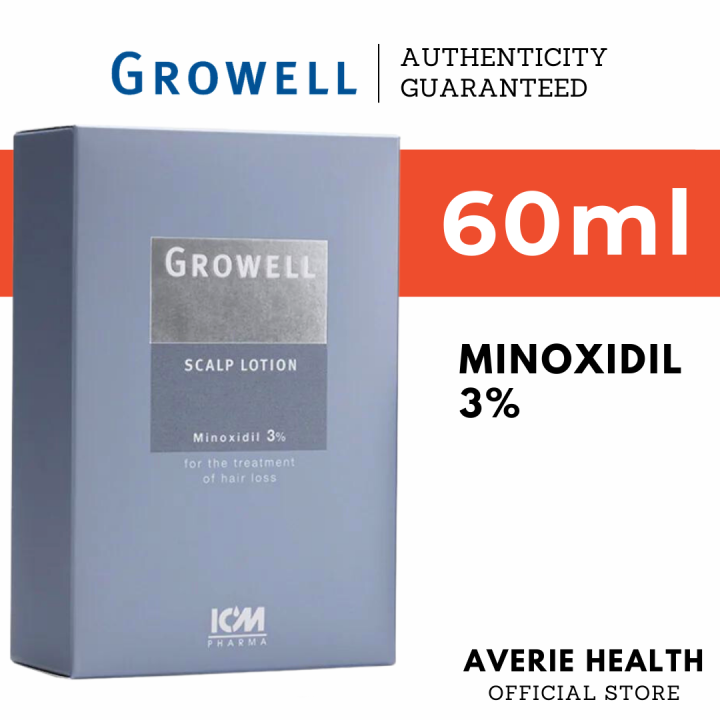 Growell 3 Scalp Lotion 60ml Promotes Hair Growth, Hair Loss Alopecia Regro / Regaine