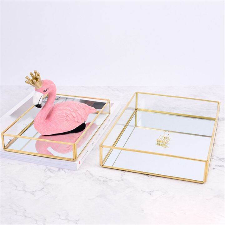 2-pcs-nordic-retro-storage-tray-gold-rectangle-glass-makeup-organizer-tray-dessert-plate-jewelry-display-home-kitchen-decor-s-amp-m