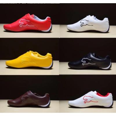 CODachaya Pm New Style Racing Shoes Low-Cut Mens Breathable Casual Ferrari Leather Joint Large Size Sneakers Womens Couple