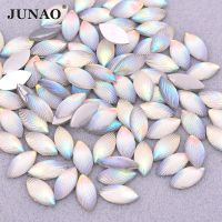 JUNAO 7x15mm Rhinestone Applique Decoration Resin Stone Non Sewn Strass Crafts