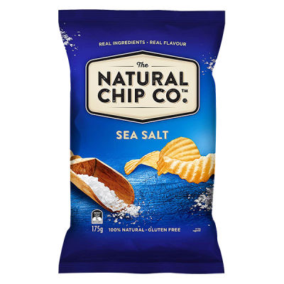 The Natural Chip Co Sea Salt 175g. เดอะเนเชอรัลชิปมันฝรั่งแผ่นหยักทอดกรอบรสเกลือทะเล ขนาด 175 กรัม (2720)
