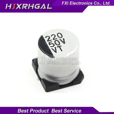 10PCS ตัวเก็บประจุด้วยไฟฟ้า 50V220UF 10*10.5 มม.SMD ตัวเก็บประจุอลูมิเนียมอิเล็กโทรลีติค 220uf 50v