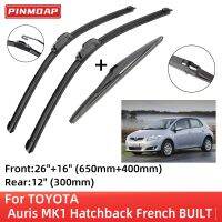 For TOYOTA Auris MK1 Hatchback French BUILT 2006-2012 Front Rear Wiper Blades Brushes Cutter Accessories J Hook 2008 2009 2010