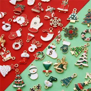 Mix Christmas Enamel Charms for Jewelry Making Metal Pendants Beads for  Charm Bracelet Earrings jewelry Decorations Gifts