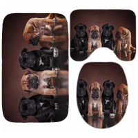 Cute Puppy of Breed Cane Corso Shower Curtain Set for Bathroom 4PCS Set Bath Curtains Mats Rugs Carpet for Toilet Dog Home Decor