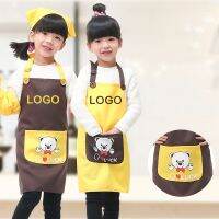 Children apron kids painting clothing home working little waterproof kindergarten clothes print logo customize