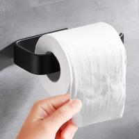 Acrylic Toilet Paper Holder Kitchen Toilet Paper Holder Stand Wall Mount Mounted Paper Tissue Rack Hook Modern Black Roll Holder