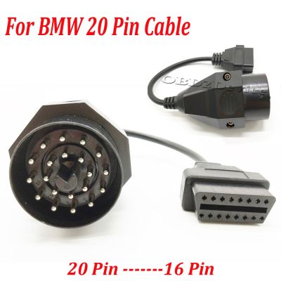 Hot Sale forBMW 20 Pin Cable OBD2 Cable 20 Pin to 16 Pin OBD2 Female Connector e36 e39 X5 Z3 Free Shipping