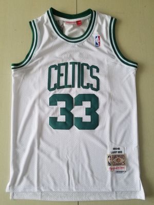 Ready Stock New Arrival Hot Sale Mens Boston Celtics 33 Larry Bird Mitchell Ness 1985-86 White Retro Jersey