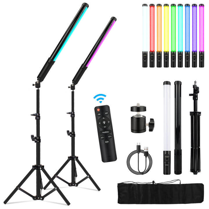 Handheld Light Stick Wand RGB Fill Light with 160cm Tripod Stand Flash