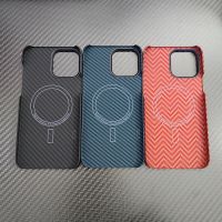 For Magsafe Magnetic carbon fiber Case For iPhone14 13 pro max case Ultra Thin blue Aramid fiber cover for iPhone 14 pro13 mini