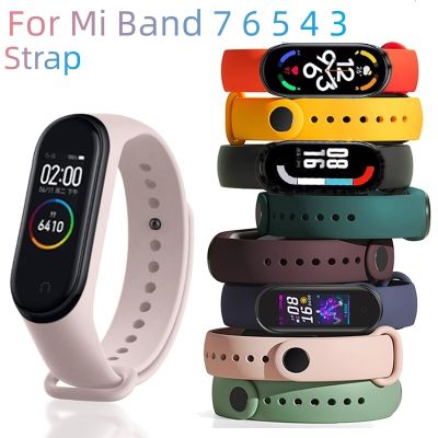 สำหรับ Mi Band 7 6 5 4 3สร้อยข้อมือ Xiao Mi Mi Band 5 4สายซิลิโคนกีฬาสำหรับสายรัดข้อมือ7 6 3สายรัดข้อมือ