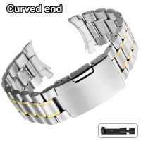 Solid Curved End 22mm 20mm Stainless Steel Strap for Samsung Galaxy Watch 3 Active2 GearS3 42mm 46 41 45MM 18mm 24mm Correa Band Shoes Accessories