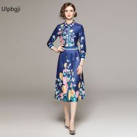 European and American Fashion All-Match Floral Print Dress