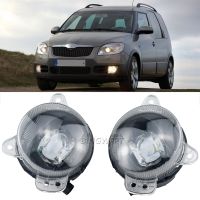 2 X ไฟตัดหมอกไฟ DRL LED สำหรับ Skoda Roomster (5J) 2006 2007 2008 2009 2010ชุดประกอบไฟเดย์ไลท์หมอกกลางวันด้านหน้าของรถยนต์