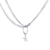 Minimalist Fashion Layered Chains Star Pendants Women Necklaces 2021 Kpop Egirl Aesthetic Stainless Steel Neck Jewelry Necklaces