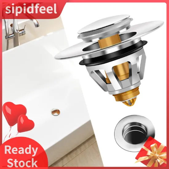 Stainless Steel Bullet Core Push Type, Bathtub Sink Plug, Bathroom Sink