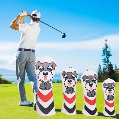 DAXIANG Golfer ที่คลุมแฟร์เวย์ของขวัญน่ารักหนัง PU ที่คลุมหัวไม้สุนัขซองหุ้มหัวไม้กอล์ฟคลับเครื่องป้องกันศีรษะไม้ถุงครอบหัวกอล์ฟกอล์ฟคลับ