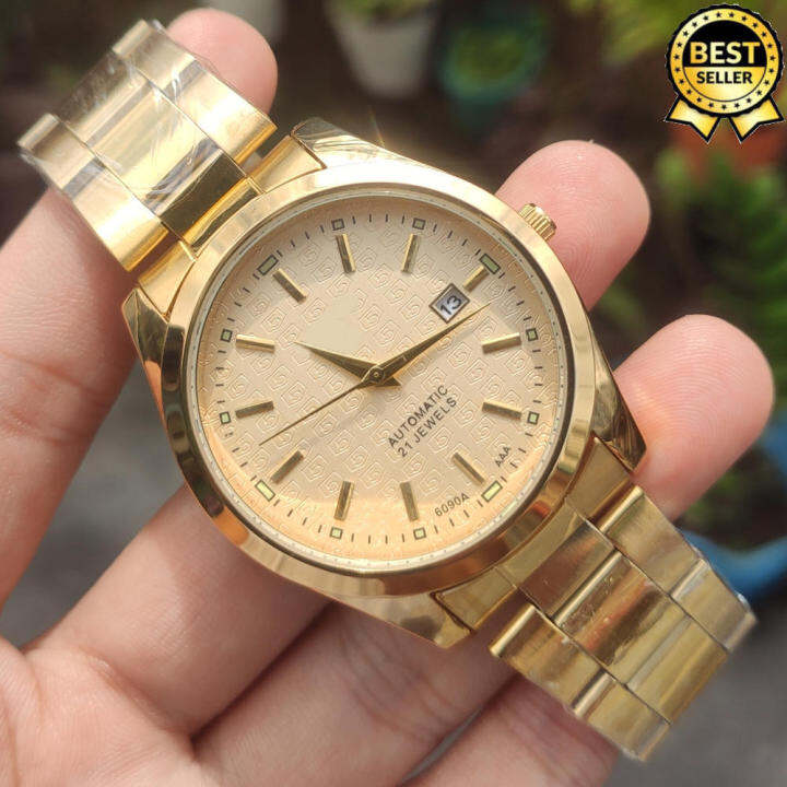 TOP GRADE S 5 Expensive 21 Jewels Date Automatic Hand Movement All Gold ...