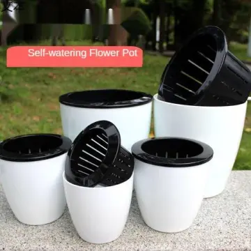 Cheap White Large Self Watering Plastic Planter Gardening Flower Pots -  China Plastic Flowerpot and Black Flowerpot price