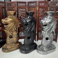 [AMO Garden Decoration]เรซิ่นสิงคโปร์ Merlion คริสตัลทรงกลมแสดงฐานยืนผู้ถือลูกเรกิงานฝีมือเครื่องประดับสำนักงานตกแต่งบ้าน