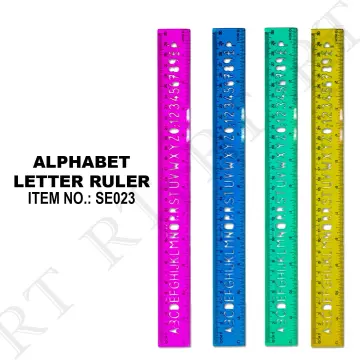 30CM 12 RULER Letter Stencil Colour Stationery Set Kids School Alphabet  Numbers