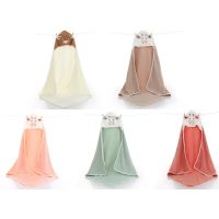 Baby Hooded Bath Towel Cape Cartoon Cow Shaped Bathrobe Wrap Cloak Poncho for Kids Children