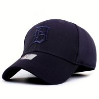 หมวกแก๊ปปักตัวอักษรสแนปแบ็กสำหรับผู้ชายหมวกเบสบอลเต็มตัวสีดำกระชับหมวกหมวกเบสบอล