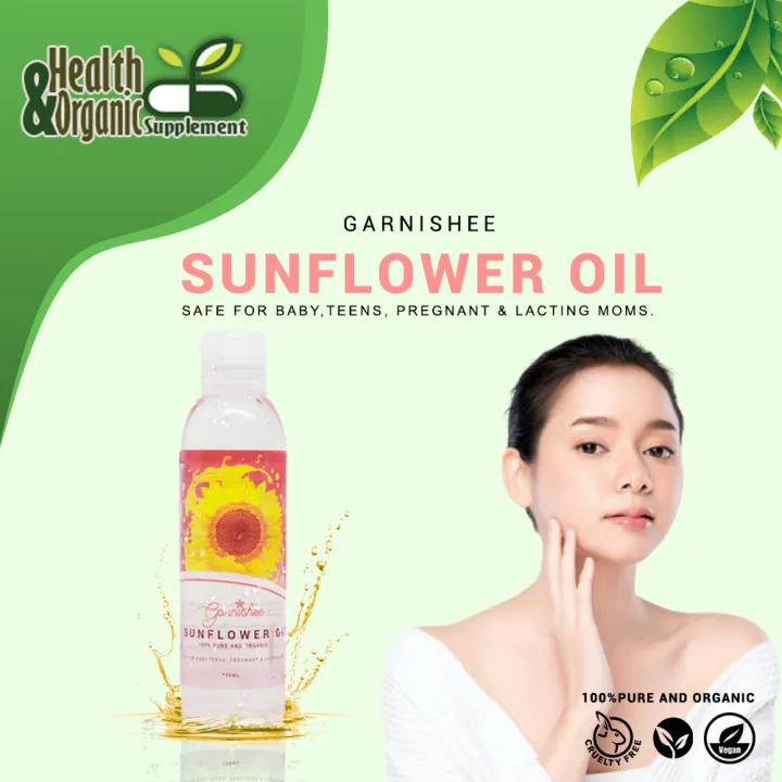 1 Bottle of Garnishee Sunflower oil 100 PURE Organic Fast Effect