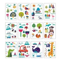 12pcs Cute Forest Animal Theme Painting Stencils DIY Layering Scrapbook Coloring Embossing Decoration Drawing Template 21*29.7cm Rulers  Stencils