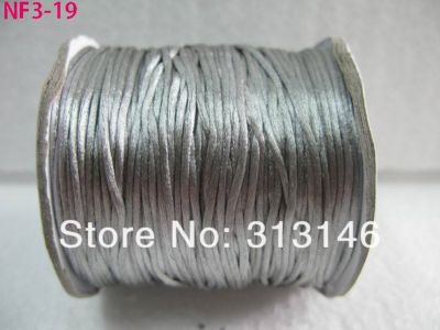 Wholesale 80M/Roll 1.5MM SILVER GRAY Braided Macrame Nylon Chinese Knot Cord Beading Satin Shamballa String Thread Rope