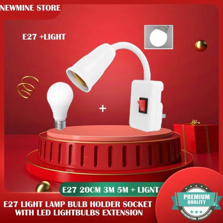 BUY ONE E27 Lamp Holder Cord 360 ROTARY SOCKET FREE 5W Bulb Degree